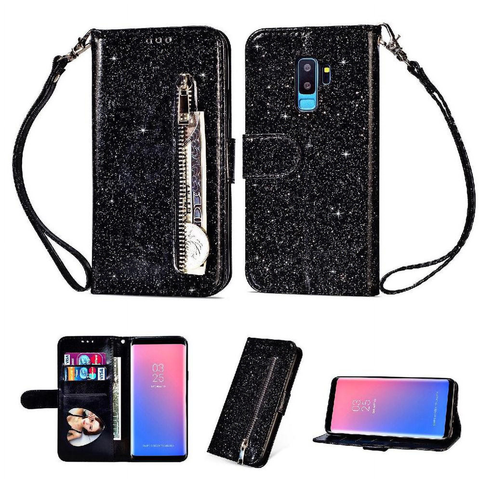 Funda Para Foxdock Elegante Funda Samsung Galaxy S9 Plus Glitter Con Cremallera-ideal Para El Uso Diario
