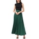 thumbnail image 2 of INSPIRE CHIC Falda Plisada para Mujer con Cintura Alta Elástica y Cinturón, Falda Maxi de Línea A Fluida 3XL Verde Oscuro, 2 of 6