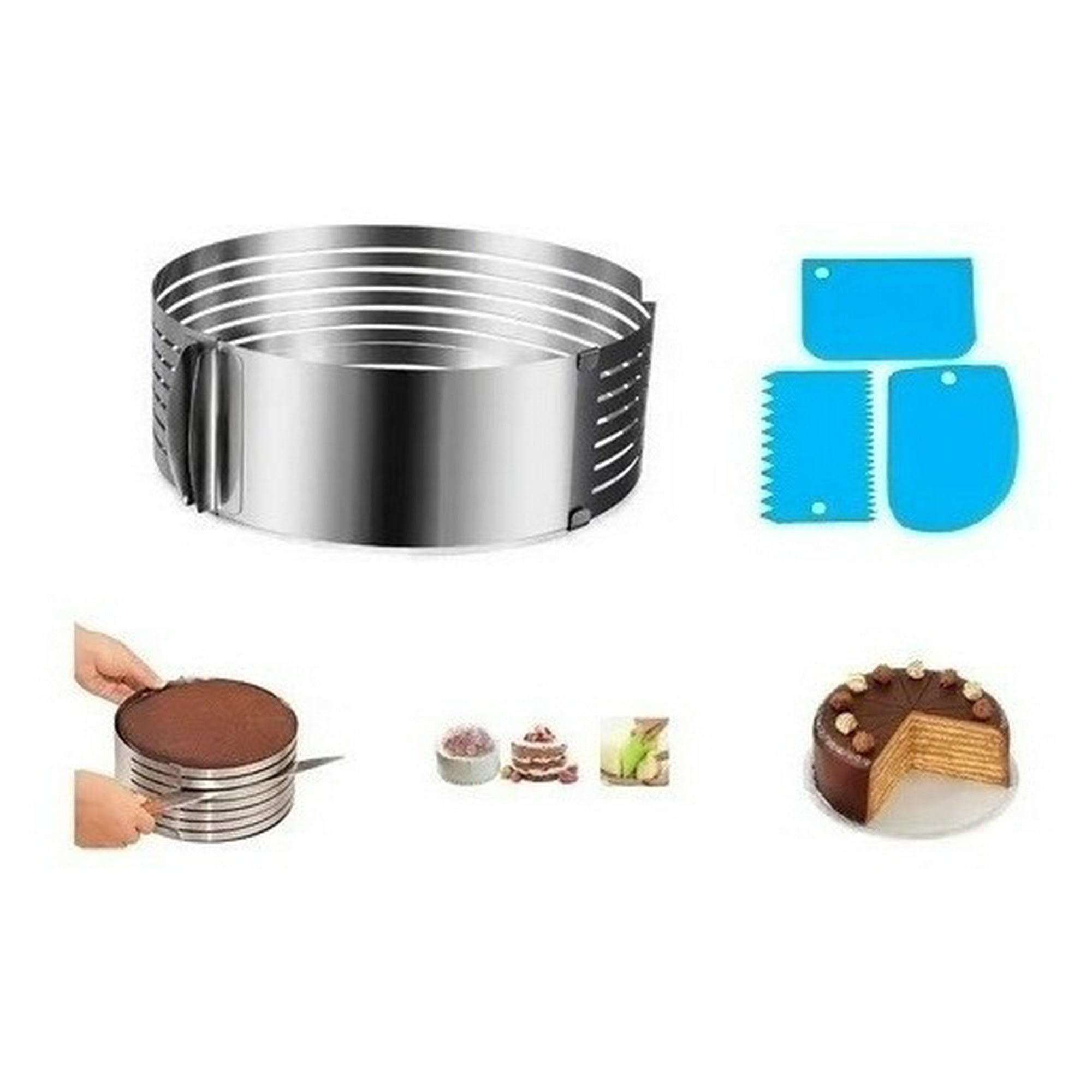 Genérico - Pack Cortador Bizcocho 30 Cm + Espatula Texturizadora Crema