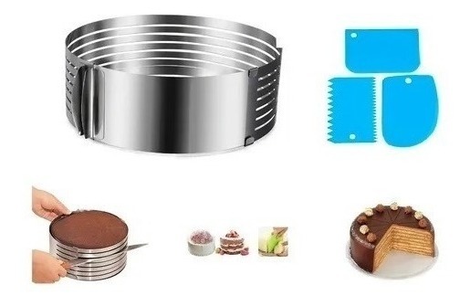 Genérico - Pack Cortador Bizcocho 30 Cm + Espatula Texturizadora Crema