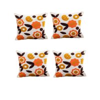 Genérico - Pack De 4 Fundas De Cojin Bordadas 45X45 Blanco 04