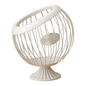 Magideal - Cesta Para Cápsulas De Café, Contenedor De Jaulas Para Cápsulas De Café, Organizador De Cápsulas De Café Expreso, Organizador De Almacenamiento De , Blanco