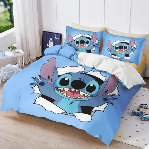 Stitch duvet cover set princess kuromi bedding quilt set king size 3D boy girls bedding set 3 pieces set, comforter sets Bed Sheets