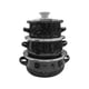 thumbnail image 5 of Juego De 3 Miniollas Esmaltadas, Juego De Utensilios De Cocina Esmaltados Portátiles Universales Para Cocinar En Casa, Color Negro, 5 of 5