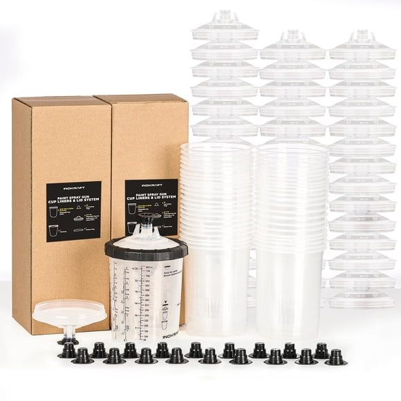 Kit de vaso para pistola de pintura InoKraft de 800 ml, 45 vasos y tapas