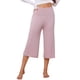 thumbnail image 1 of INSPIRE CHIC Pantalones Capri de Cintura Alta para Mujer, Pierna Ancha, Yoga, Pantalones de Salón con Cintura Elástica M Rosa, 1 of 6