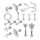 thumbnail image 5 of 17x Pendientes de oreja de material acero inoxidable Conjunto de joyas de para hombres Mujeres Pendientes Aros Barbell Stud Pendientes Hoop Stud Coraz Plata, 5 of 5
