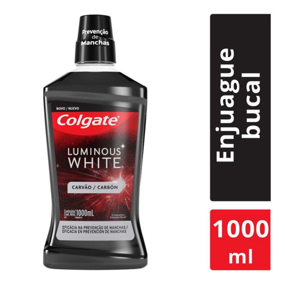 Enjuague Bucal Luminous White Carbón 1 L Colgate