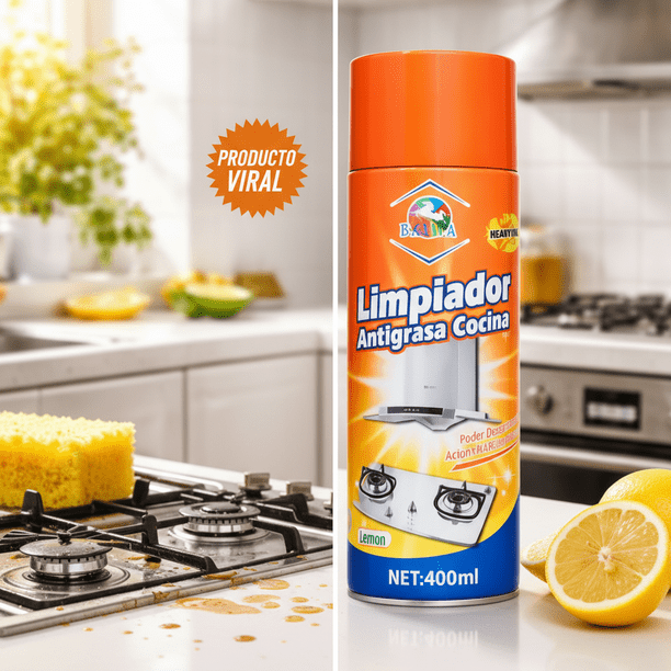 Limpiador Antigrasa Cocina 400ml Spray Desengrasante Multiuso Acción Rápida  Aroma Limón BM | Lider