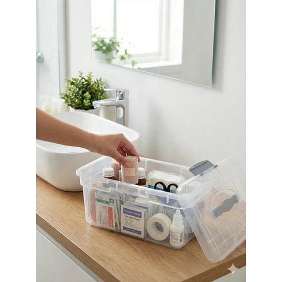 Caja Organizadora 6 Lts Transparente con Tapa Polímero Alta Resistencia Kendy Kitty
