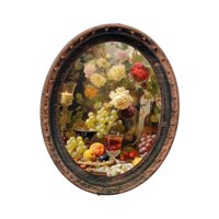 Bothyi - 1/12 Dollhouse Foto Marco Moda Pared Decoración Central Oval Foto Marco Estilo B