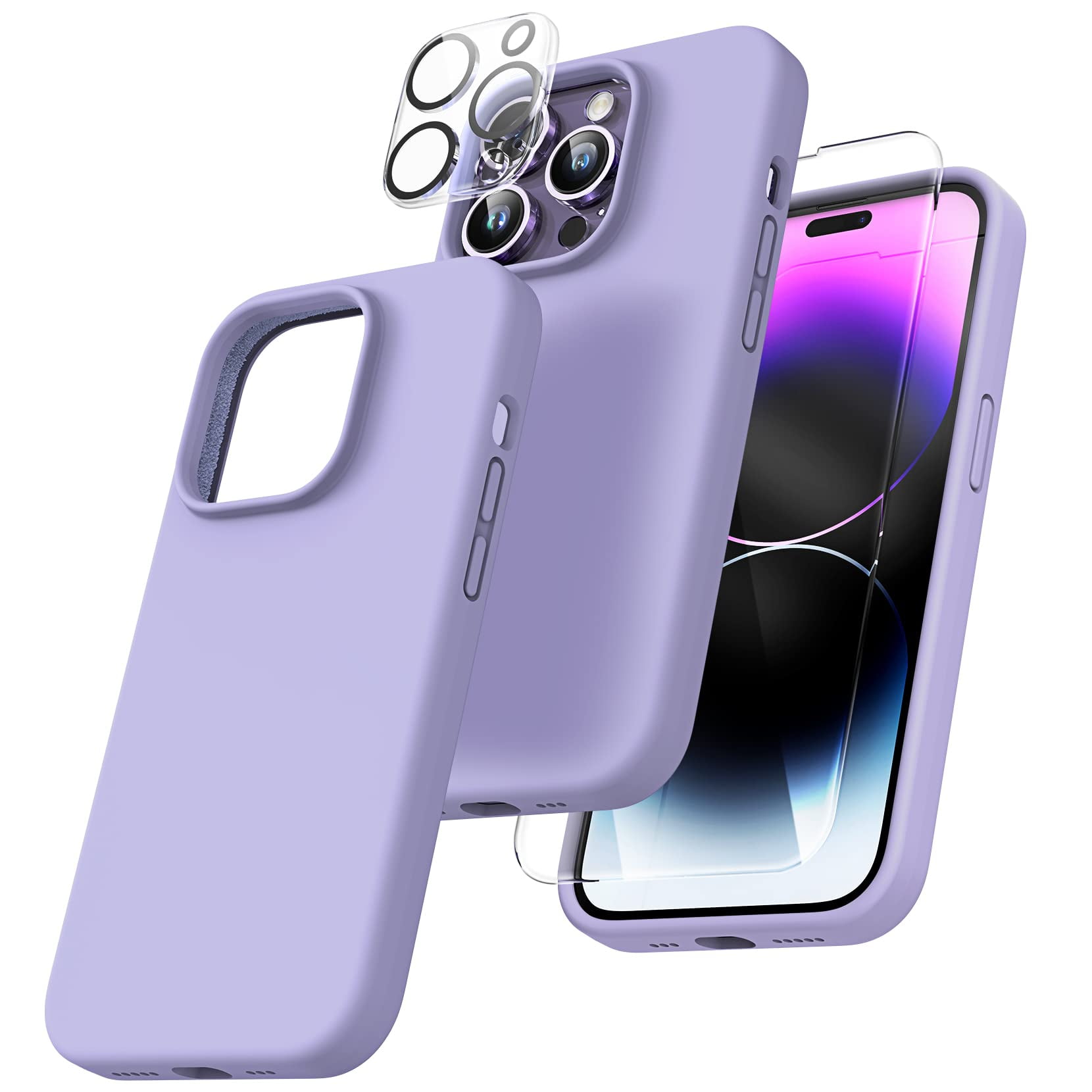 Funda De Silicona Tocol Para Iphone 14 Pro De 6.1 Pulgadas, Color Morado