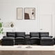 thumbnail image 2 of 123*55"Modern U-shaped Sectional Sofa with Console,Cup Holders and USB Charger,6 Seat Upholstered Symmetrical Indoor Furniture,Comfy Chenille Cloud Couch with Chaise for Living Room,Apartment,5 Colors, 2 of 3