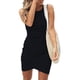 thumbnail image 1 of Vestido BTFBM sin mangas ajustado fruncido mini negro S, 1 of 7