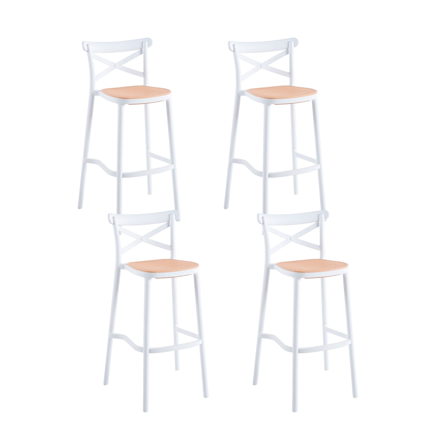 Klik Muebles - Pack De 4 Taburetes Crossback Danubio - Blanco