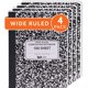 thumbnail image 1 of Pack de 4 - Cuadernos de composición de tapa dura con diseño de mármol y rayado amplio | 200 páginas (100 hojas), 24,8 x 19,0 cm, encuadernación cosida resistente | Escuela, oficina, diario, notas, 1 of 7
