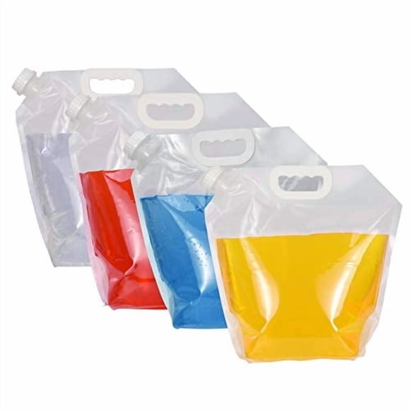 Contenedor de agua plegable, paquete de 4 unidades, 5 litros, sin BPA