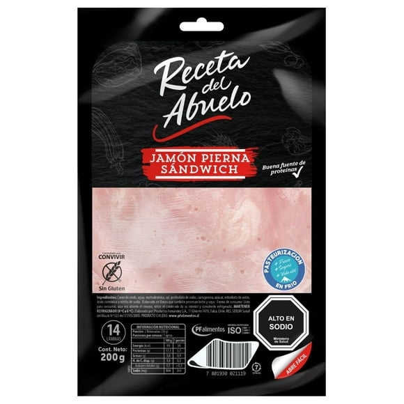 Jamón Pierna Sandwich Tradicional, 200 gr