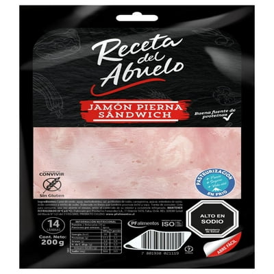 Jamón Pierna Sandwich Tradicional 200 Gr Receta Del Abuelo