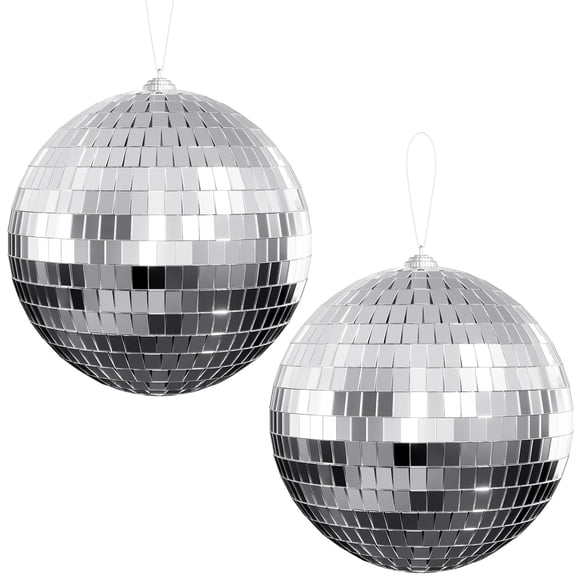 Bola de Discoteca Youdepot 10 cm Paquete de 2 con Cuerda para Decoración de Fiesta