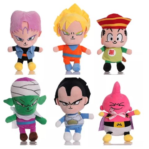 Total Click - Juguete Pack 6 Peluches Dragon Ball 25Cm Infantil