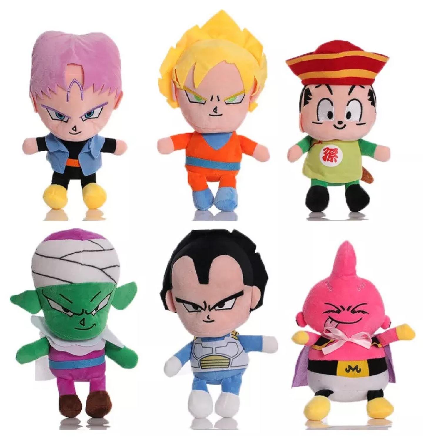 Total Click - Juguete Pack 6 Peluches Dragon Ball 25Cm Infantil