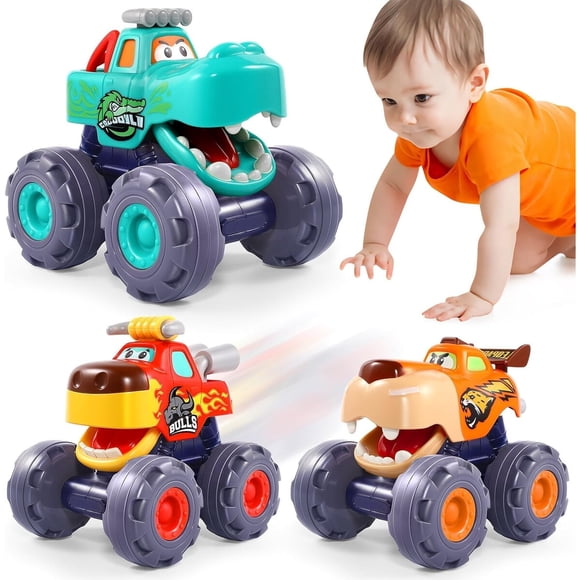 Juguetes Camiones Monster OCATO Set Pull Back Para Bebés