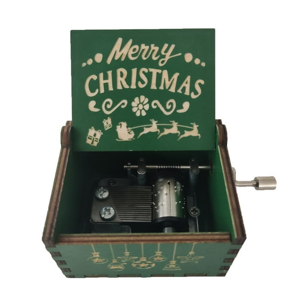 Delightful Wooden Antique Carved Hand Cranked Music Box - Perfect Christmas Gift for Kids, Mom, Dad, Friends & More!