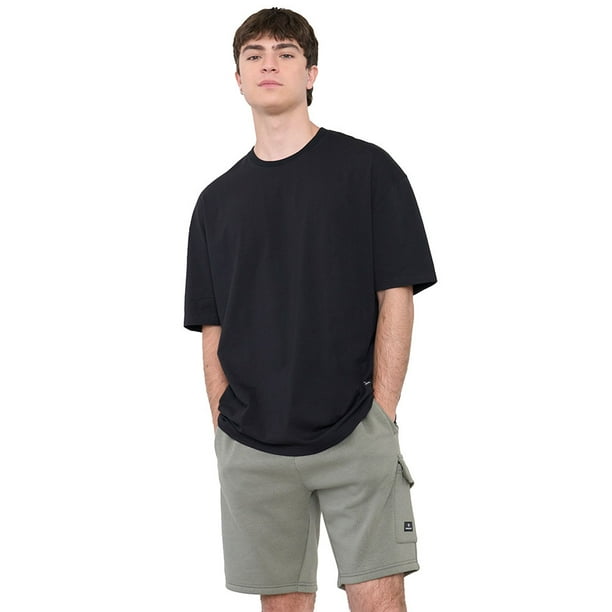 Polera Hombre Oversize Lisa Color Negro Corona