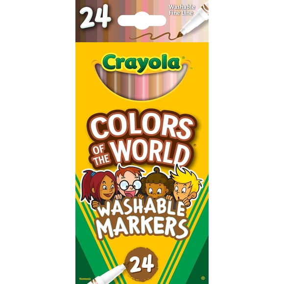 Marcadores Crayola Colors of the World, 24 quilates, lavables, tono de piel