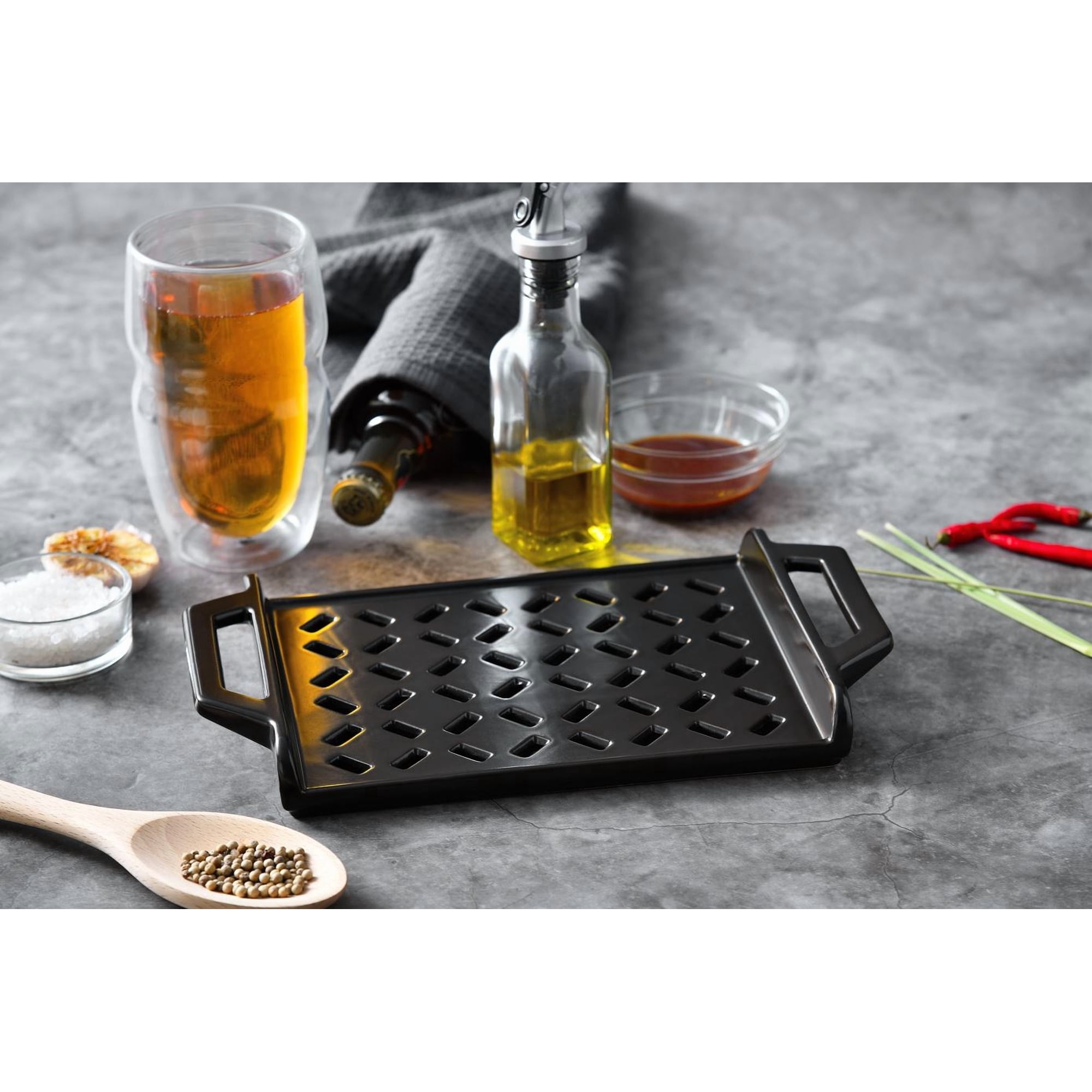 Bergner Home - Grill Asador Bbq Rectangular 30 Cm Ceramica Gres