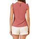 thumbnail image 3 of INSPIRE CHIC Blusas sin mangas para mujer de regreso a clases, blusas de trabajo con volantes y pliegues, tops elegantes rosa oscuro S, 3 of 7