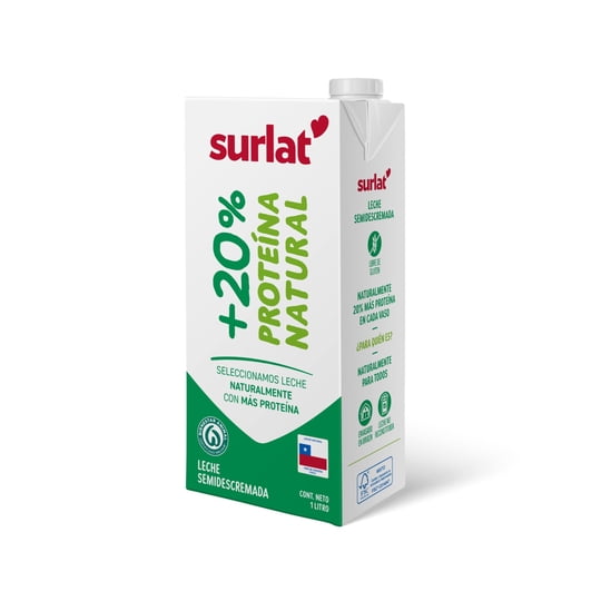 Leche Semidescremada +20% Proteína 1 L SURLAT