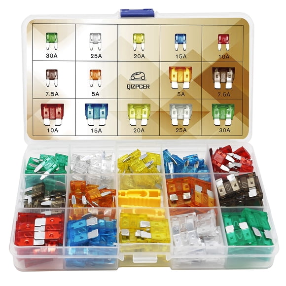 Kit de fusibles automotrices Qizpcer, 140 piezas, surtido de fusibles automáticos
