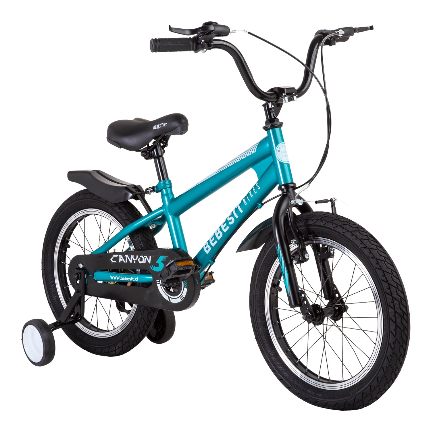 Bebesit - Bicicleta Canyon 16" Verde Cubre Cadena Niños 4-10 Años
