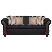 Ruzam Mobel - Sofá 3 Cuerpos Marsella Negro