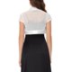 thumbnail image 3 of INSPIRE CHIC Bolero Cárdigan Corto Abierto de Malla con Ribete de Satén para Mujer, Manga Corta, Talla M, Blanco, 3 of 7