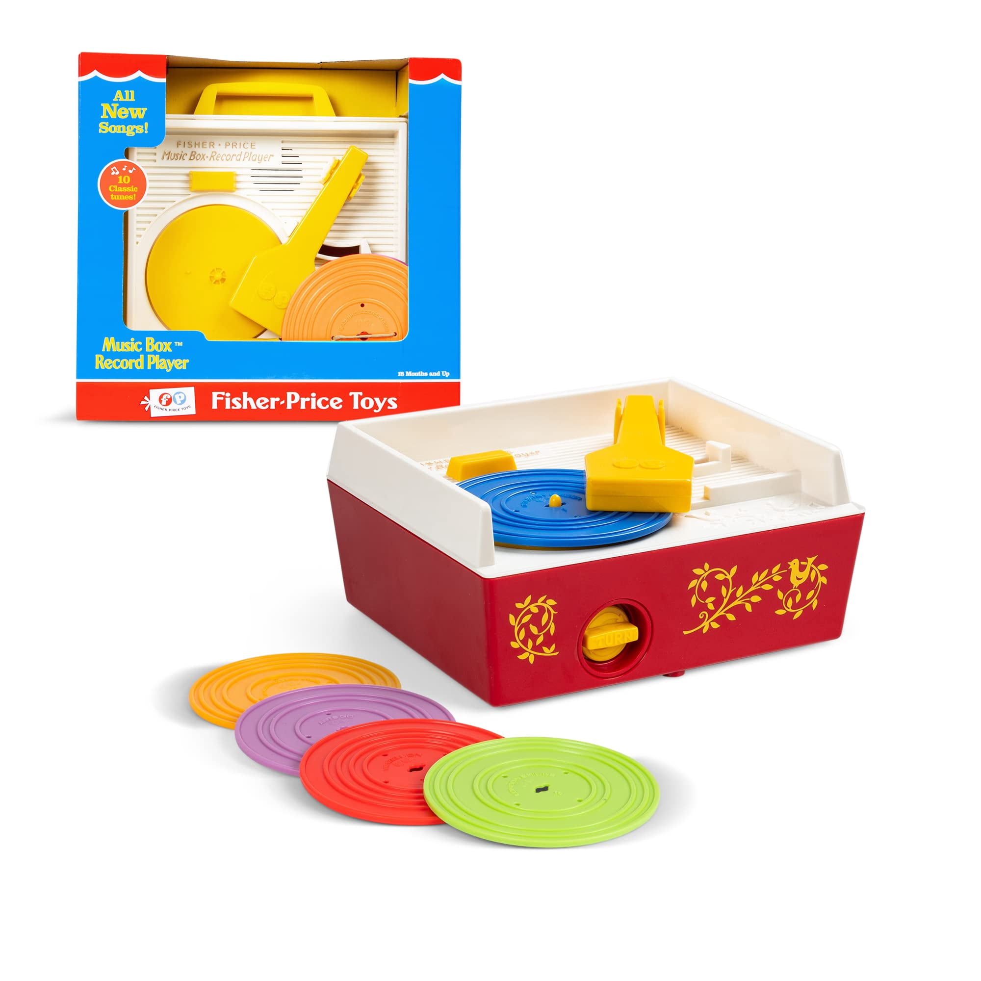 Basic Fun! - Tocadiscos Toy Fisher Price Classics, Retro, 18 Meses O Más