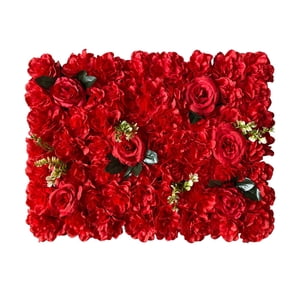 Magideal - Flores Artificiales Panel De Pared Romántico 40 Cm X 60 Cm Decoración De Pared Decorativa Para Especiales De San Valentín Telones De Fondo , Rojo