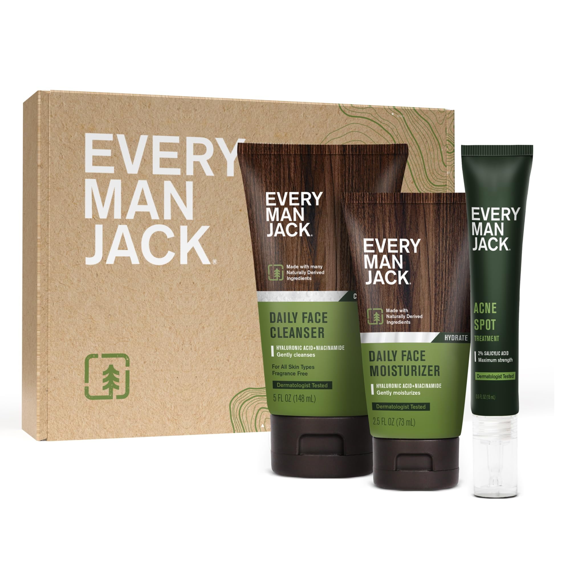 Set De Cuidado De La Piel Every Man Jack Daily Fragance Free, 3 Unidades