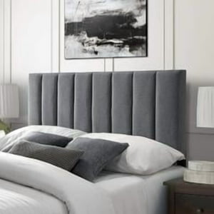 Kerabaalshop - Respaldo Tubular Al Piso Lino Gris Oscuro King
