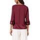 thumbnail image 3 of INSPIRE CHIC Blusa de Satén para Mujer Elegante Casual Cuello Barco Manga 3/4 Camisa de Trabajo XS Rojo Oscuro, 3 of 6