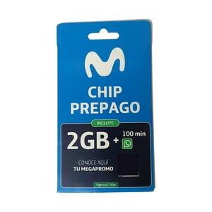 Chip Movistar Prepago (Pack X50) / 2Gb + 100 Minutos