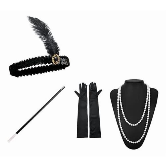 Set Charleston para Disfraz Boquilla Cintillo Collar Etc