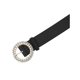 thumbnail image 2 of INSPIRE CHIC Cinturón de Hebilla de Diamantes de Imitación y Perlas para Mujer, Elegante Cinturón Delgado de Cuero PU para Vestidos, Pantalones y Faldas 41.7x1.4" Negro, 2 of 6