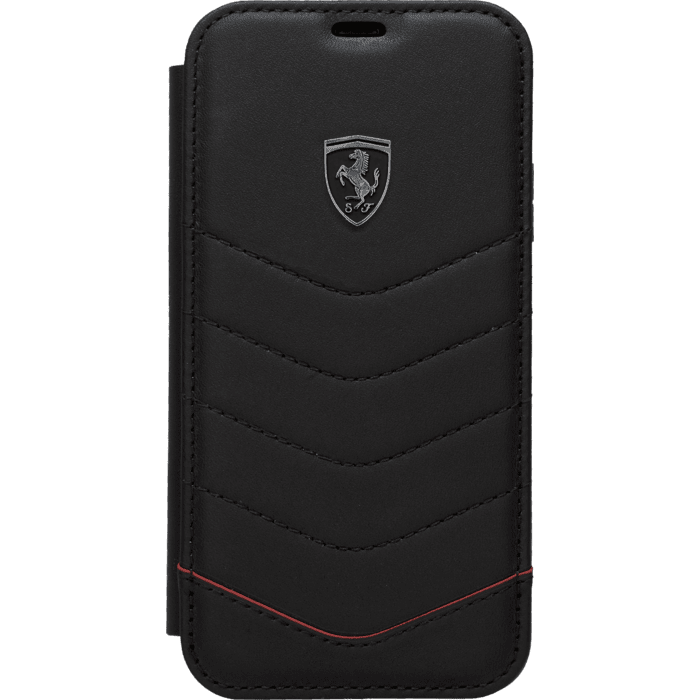 Ferrari - Carcasa Iphone X Cuero Genuino Negro