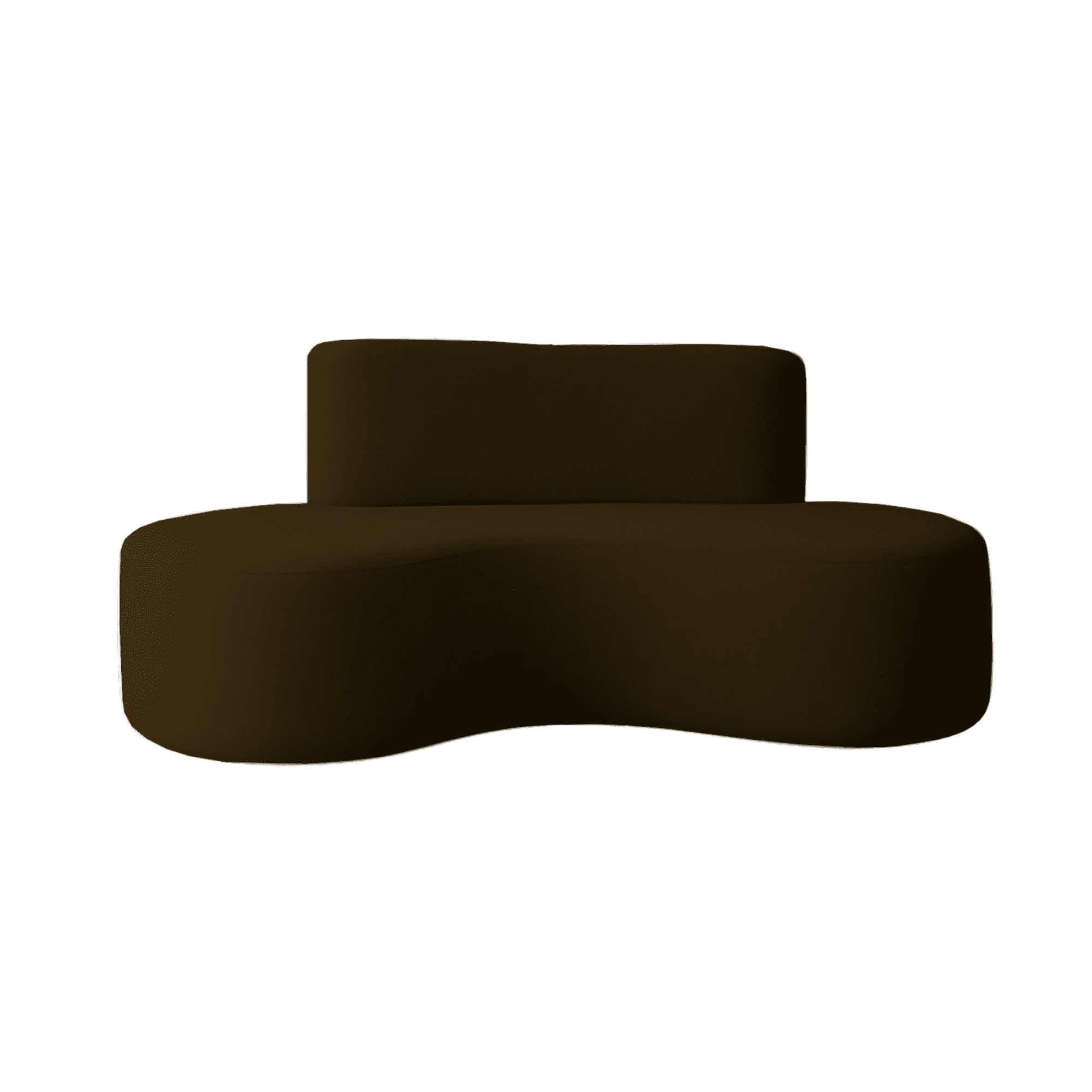 Mueblart - Sofá Curvo Moderno 4 Cuerpos Eco Cuero Café