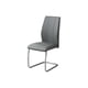 thumbnail image 1 of Silla de comedor Monarch Specialties con aspecto de piel gris, 39 cm, 2 unidades, 1 of 5