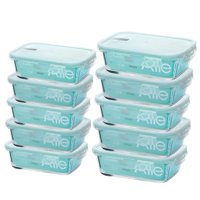 Set 10 Contenedores Tapers Hermeticos Allegra Rectangular