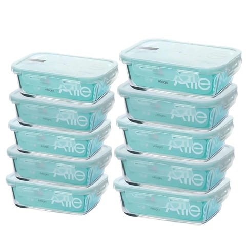 Set 10 Contenedores Tapers Hermeticos Allegra Rectangular
